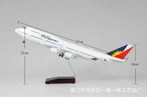 1/150 Philippines Airlines Boeing B747-400 47 cm modèle d'avion avec jouet léger DEL - Photo 8/8