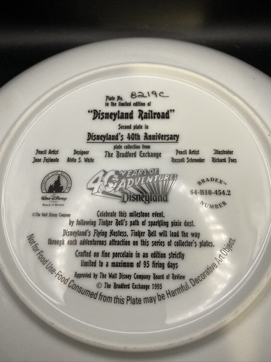 Disneyland Railroad Plate, Limited Edition, 40th Anniversary