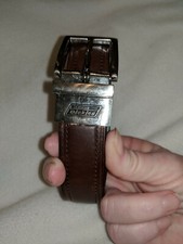 Boys Dickies Brown Bonded Leather Belt, Smoky-Silver Metal Buckle Boys M 26-28