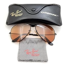 Vintage B&L Ray Ban Bausch & Lomb B20 Chromax Aviator W1662 w/Case