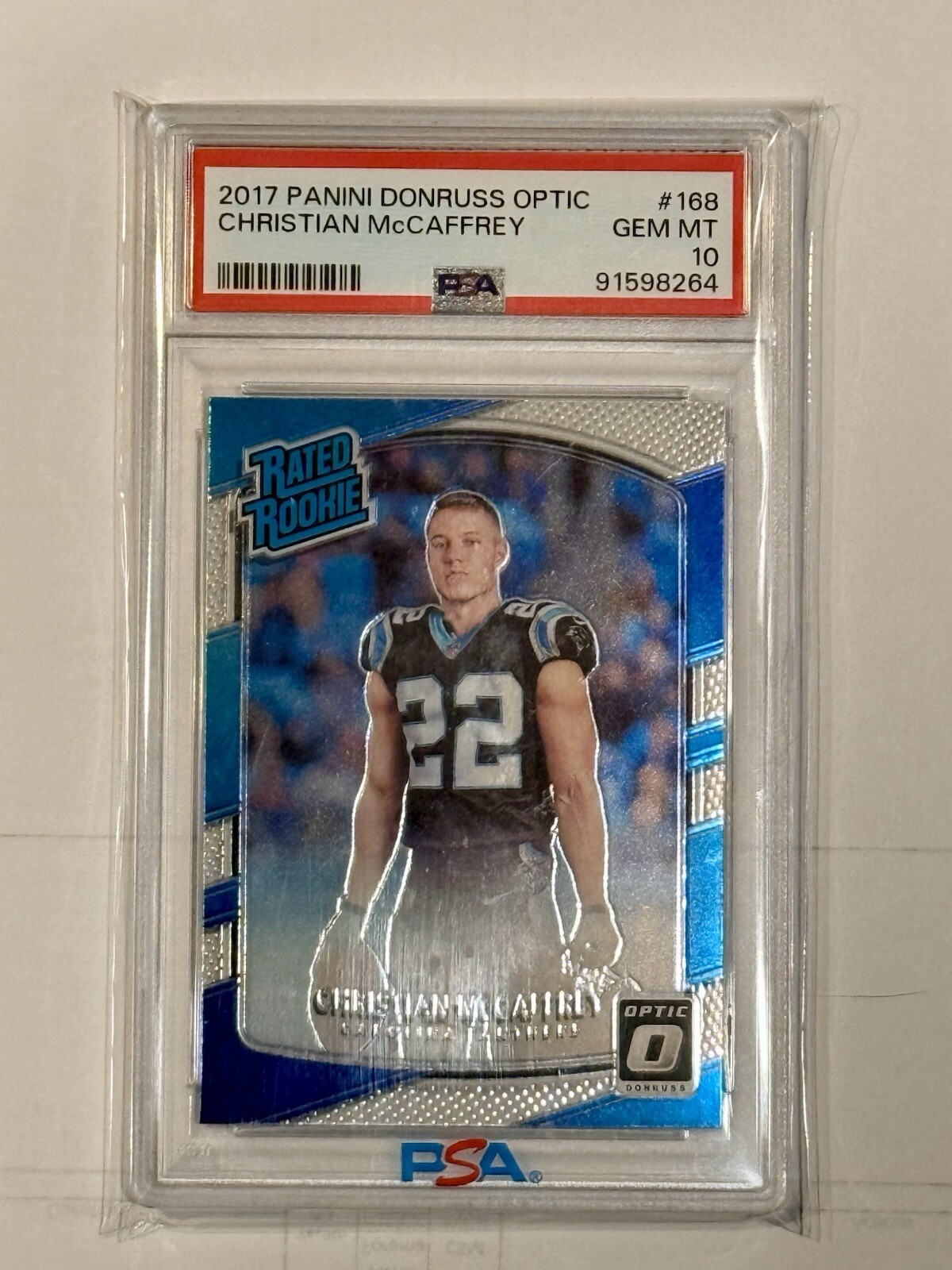 Christian Mccaffrey Rookie  PSA 10 2017 Donruss Optic #168