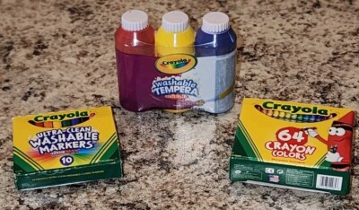 Mini Brands Crayola Ultra-Clean Washable Markers Tempera Crayon Colors Lot Of 3