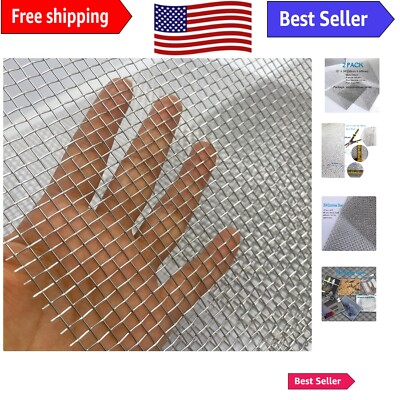 Heat-Resistant Mesh Screen 12 x 24 for DIY Projects - 2-Pack Stainless Steel