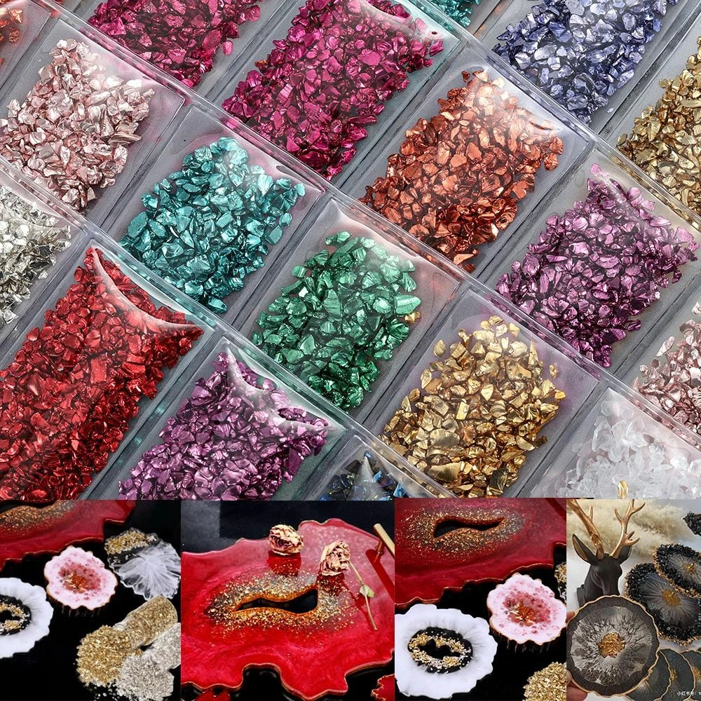Stunning Crystal Glass Metal Resin Fillings Crushed Stone DIY Handmade Craft New
