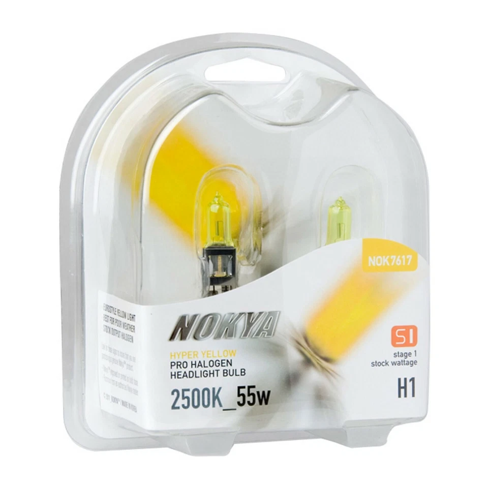 Nokya 2500K Amarillo H1 Nok7617 55W Dos Bombillas Luz Antiniebla Repuesto Plug Play Lámpara Foto 2 de 4