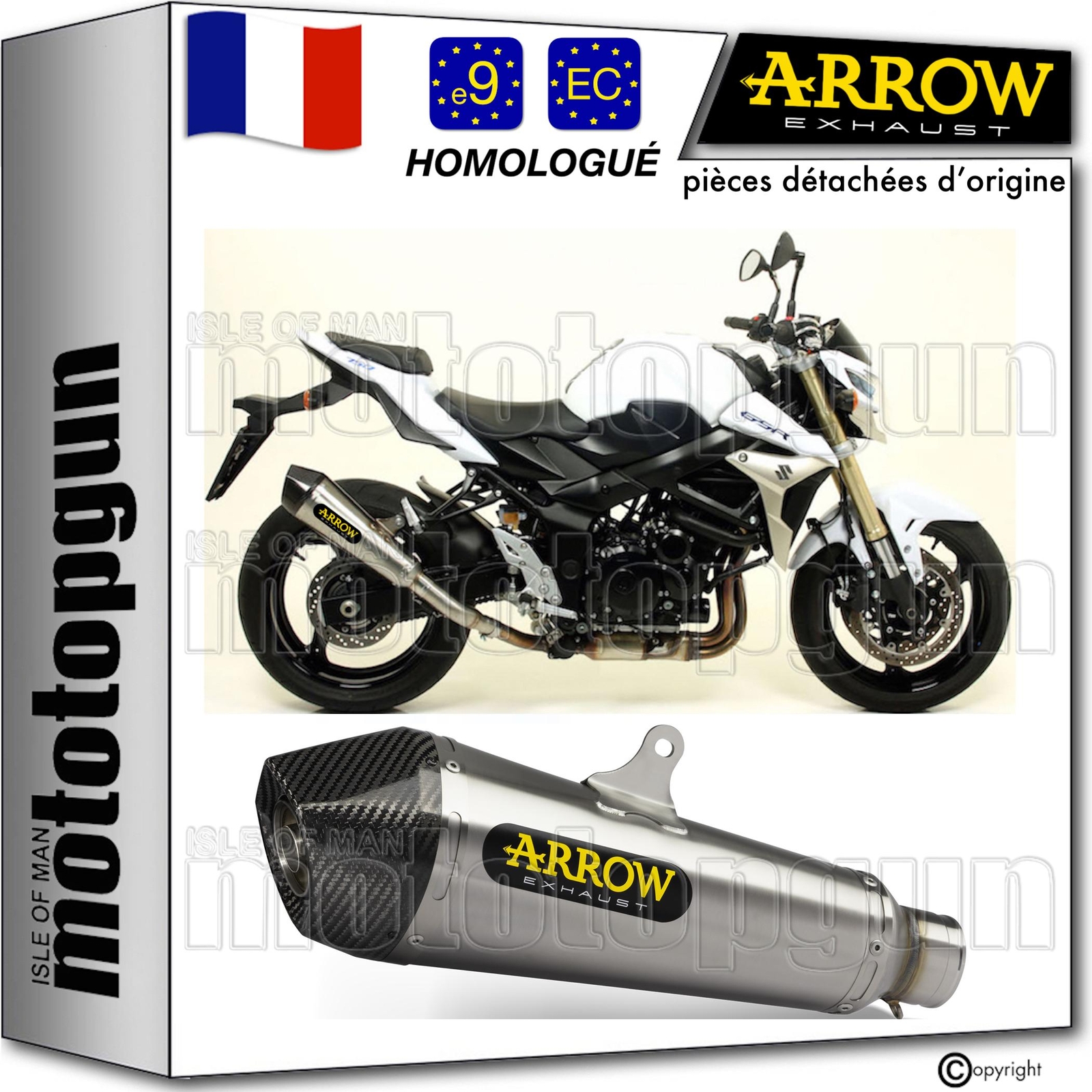 Échappement Arrow X-Kone Suzuki GSR 750 2013 2014 homologué contre les bruits excessifs