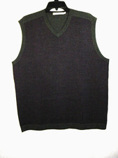 Stile Di Vita Luxury Merino Sweater Vest Men L Gray Purple V-Neck Sleeveless
