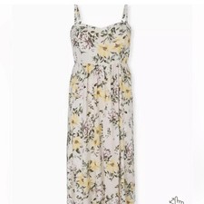 Torrid Midi Challis Skater Floral Print Women's Dress With Pockets size 0/Large