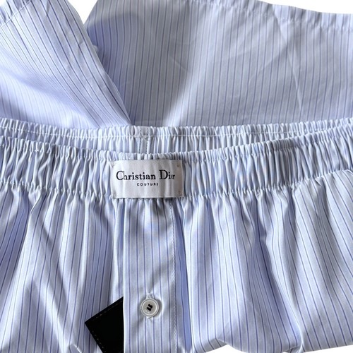 NWT Dior COUTURE Blue Striped Cotton Boxer - Picture 4 of 8