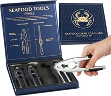 Premium Crab Leg Crackers and Tools, Set of 4 Lobster Crackers & Stainless Steel