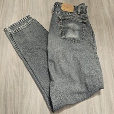 VTG Levi's 550 Jeans 36x34 Actual 34x33 Black Acid Wash Made in USA 90s