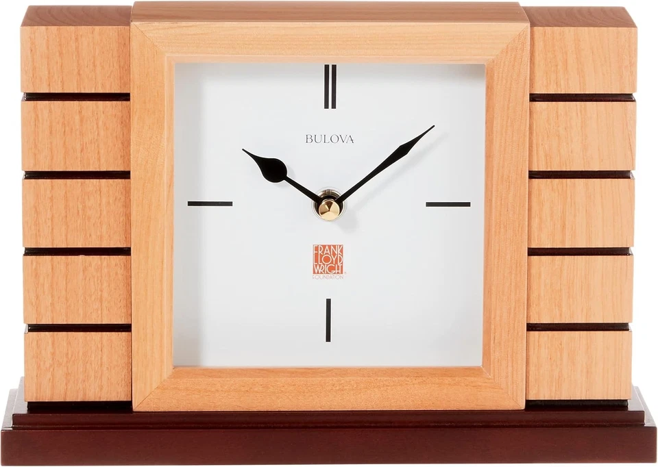 Bulova B1659 Usonian II Frank Lloyd Natural Finish With Walnut Stain Base - Image 2 of 4
