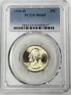 1950-D Washington Quarter 1/4 Dollar PCGS MS65 25c 90% Silver Denver US Coin