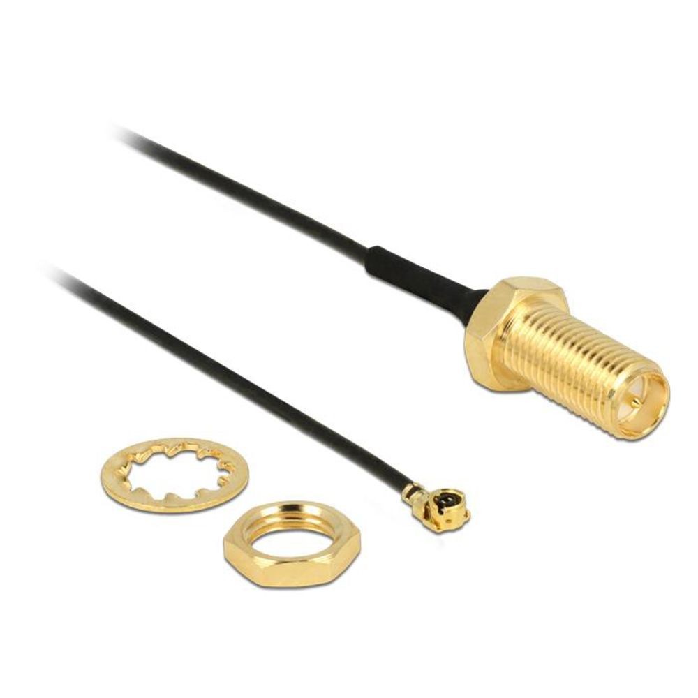 DeLOCK 89471 01m RP-SMA MHF UFL-LP-068 Schwarz Koaxialkabel 3590₽