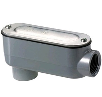 (2pcs) Bridgeport LB-45CG Conduit Body, Type LB, Aluminum, 1-1/2 Inch