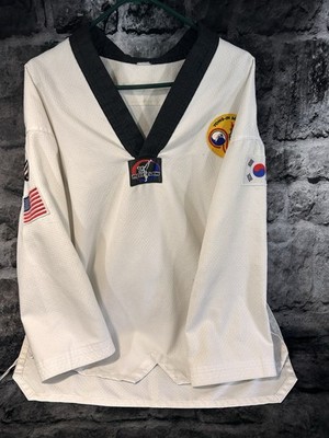 Mooto Taekwondo Uniform Top White Black Collar Martial Arts Dobok Jacket