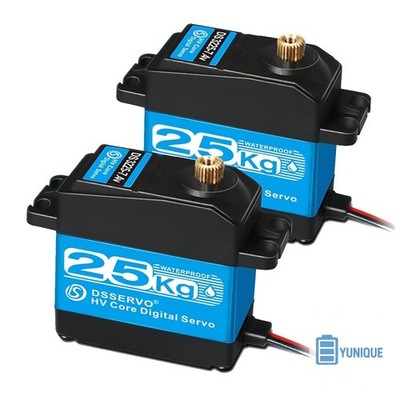 25KG RC Lenkservo 7.4V Edelstahl wasserdicht 180° für Robotik und Fahrzeuge