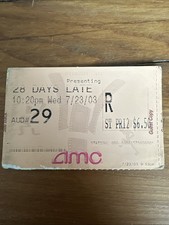 Vintage Movie Stub 28 Days Later AMC Theater