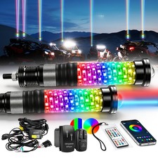 2x1~3FT Thick LED Laser Spiral Chasing RGB Fat Whip Light For Can Am Polaris RZR
