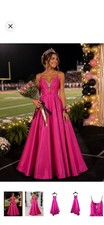 Pink by Alexia Designs Hot Pink Spaghetti Strap Ball Gown