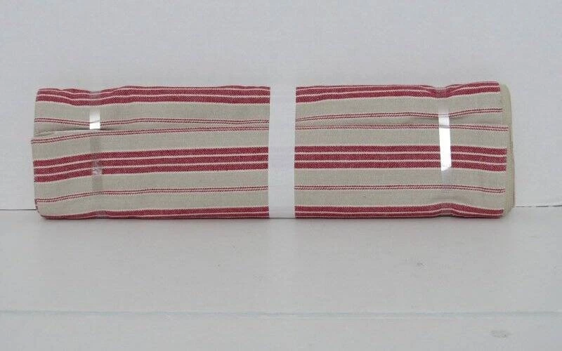 Pottery Barn Colette Stripe Cotton/Linen Table Runner 18" x 108" Red NWT - Image 3 of 4