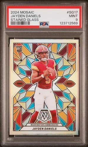 2024 PANINI MOSAIC STAINED GLASS #SG17 JAYDEN DANIELS PSA 9