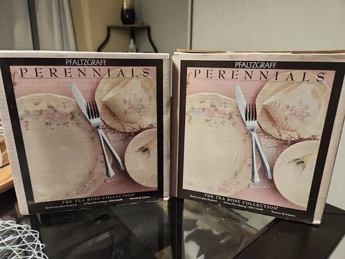 VINTAGE PFALTZGRAFF TEA ROSE - 8 PIECES 2 PLACE SETTING - NEW USA 25-114-00