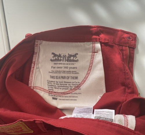 Pantaloncini jeans uomo Levi's 569 taglia 36 relaxed larghi dritti denim rosso stile anni '90 - Foto 10 di 10
