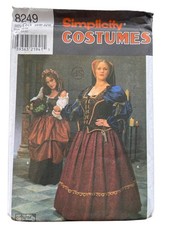 Vintage 90s Simplicity 8249 Sewing Size 26W-32W Renaissance Costume UNCUT