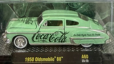 M2 Coca-Cola 1950 Oldsmobile 88 Diecast Coca Cola Car GREEN Collectible A60