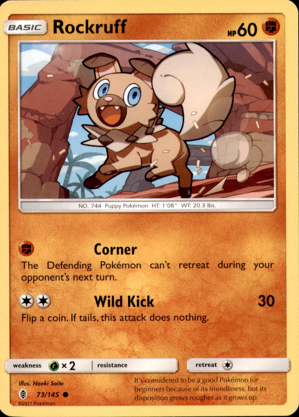 Rockruff Common SM - Guardians Rising 73/145 NM