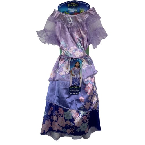 Disney Encanto Isabela Madrigal Girls Dress Size 4-6X Floral Purple Costume