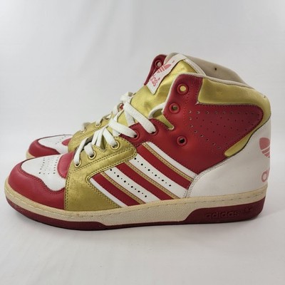 ADIDAS INSTINCT HI TOP BASKETBALL SHOE 60th Anniversary Red/Gold/White RARE Sz12