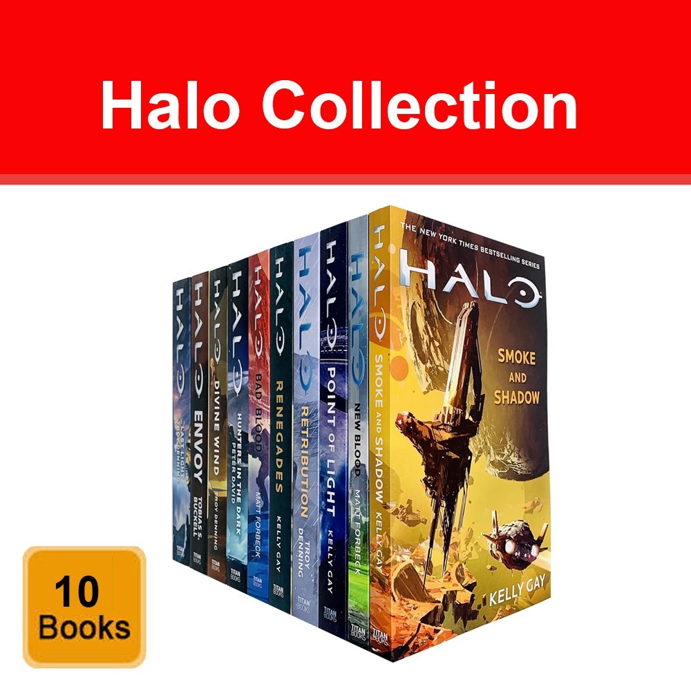 Halo Collection 10 Books Set (Hunters in the Dark, Last Light, New Blood, Envoy,