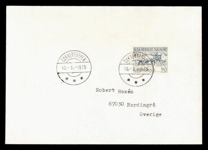 DR WHO 1975 GREENLAND SUKKERTOPPEN ANTARCTIC TO SWEDEN R82377