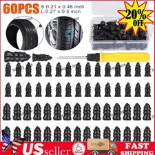 60PCS Car Vacuum Tire Repair Nail Rubber Screw Nails Screwdriver Tool Set w/Box