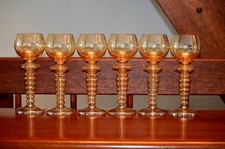 Theresienthal ? 6 Antike Römer Beerennuppen Lüstriert  Kugelschaft  Irisierend 