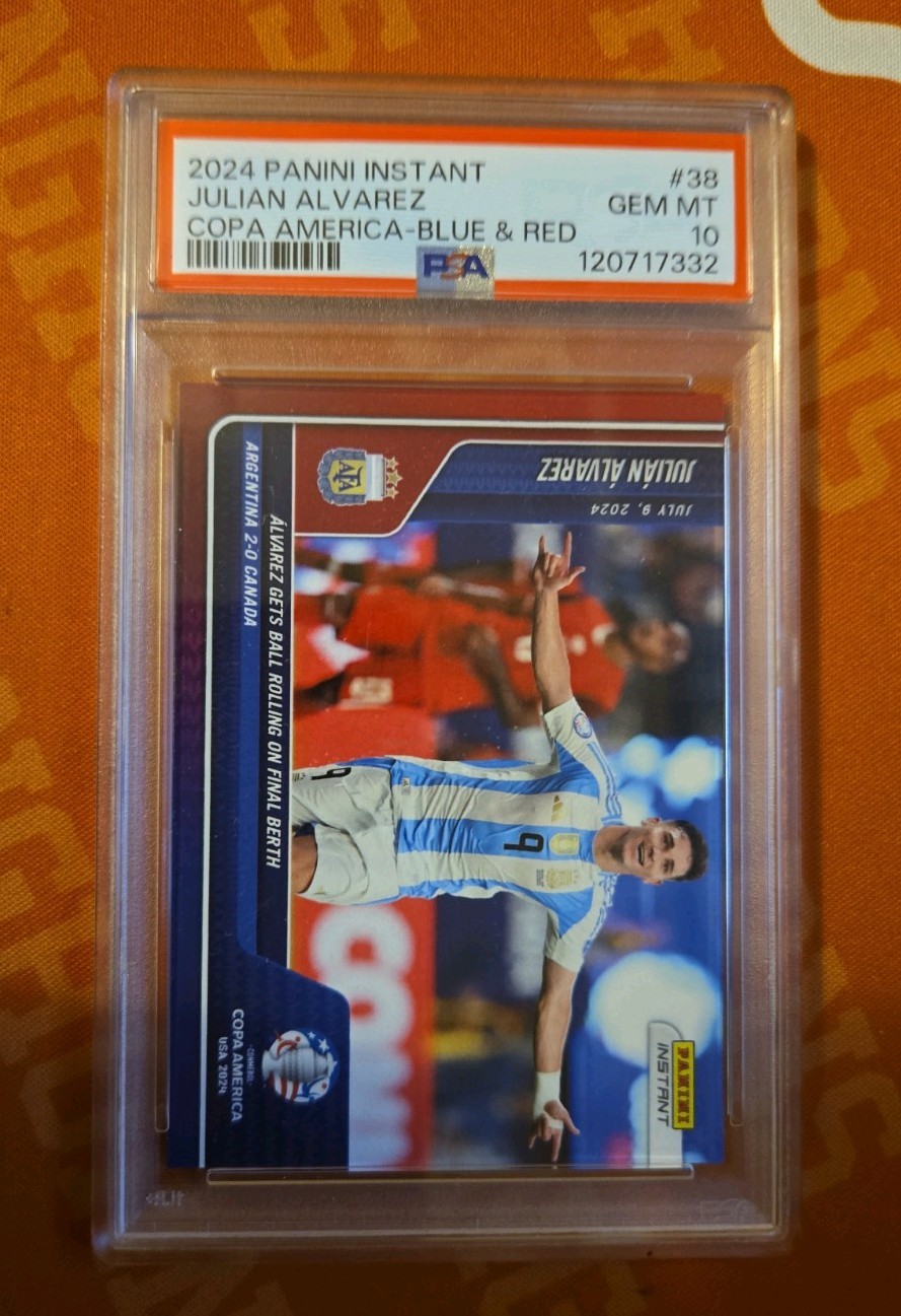 2024 Panini Instant Julian Alvarez Argentina Copa 5/5 Blue Red Psa 10 Pop 1