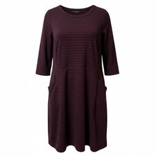 Lane Bryant Burgundy Black 3/4 Sleeve Pocket Work Business Casual Dress 14/16