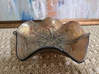 7" VINTAGE MILLERSBURG  AMBER CARNIVAL GLASS RUFFLED BOWL LITTLE STARS