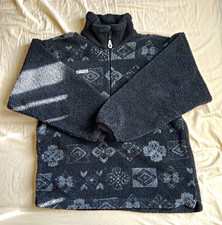 Vintage Columbia Geometric Aztec Deep Pile Fleece Made in USA M
