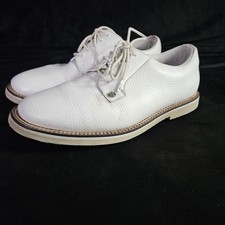 G/FORE G4 Galivanter Golf Shoes Mens 10.5 White Pebbled Leather Spiked