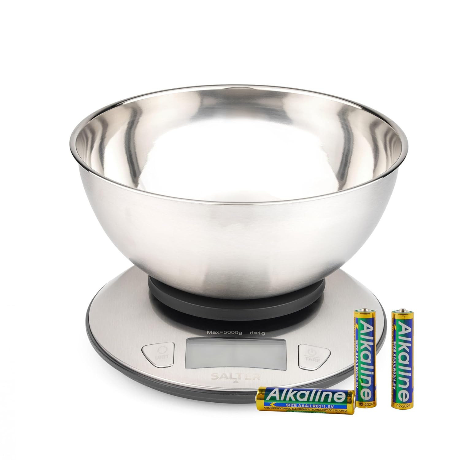 Bilancia Cucina Digitale con Ciotola Acciaio,Bilancia Digitale Elettronica Professionale da Cucina 11Lb/5Kg Bilancia da Forno con Ciotola Rimovibile in Acciaio Inossidabile,Display LCD,Funzione Tara