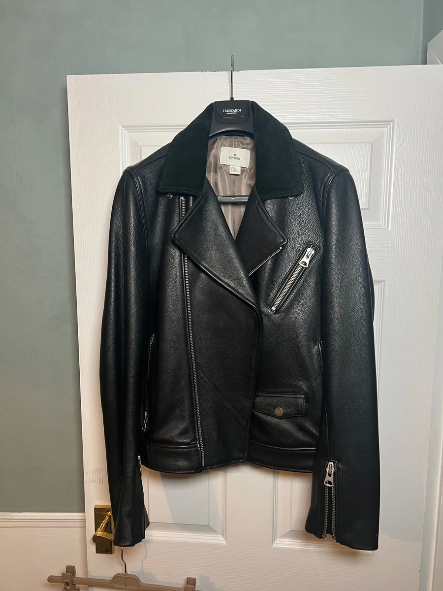 Ｈ&M edition leather double riders jacket Double-Faced Biker Jacket - Black - Ladies | H&M US