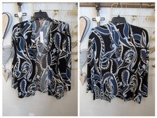 NWT Easywear by Chico's Opulent Swirls Drape 3/4 Jacket SZ 1 M