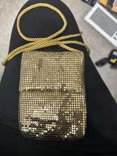 Vintage Gold Tone Metal Mesh Mini Shoulder Bag Evening Purse Formal