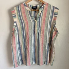 FDJ French dressing jeans women’s linen blend top size L pre-owned