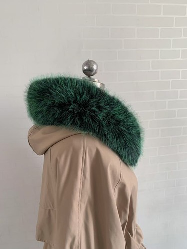Tira de cuello de piel sintética suave 75 cm * 15 cm, ribete desmontable multicolor para chaqueta de abrigo - Imagen 29 de 60