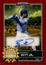 2025 Leaf Baseball Nation #SB-2 Bobby Witt Jr. Saturday Prismatic Gold Vinyl #/1