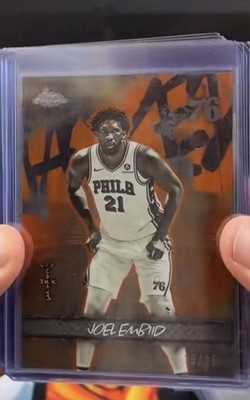 Joel Embid Topps Chrome Cactus Jack Jacked Up SSP Orange refractor /25 76ers